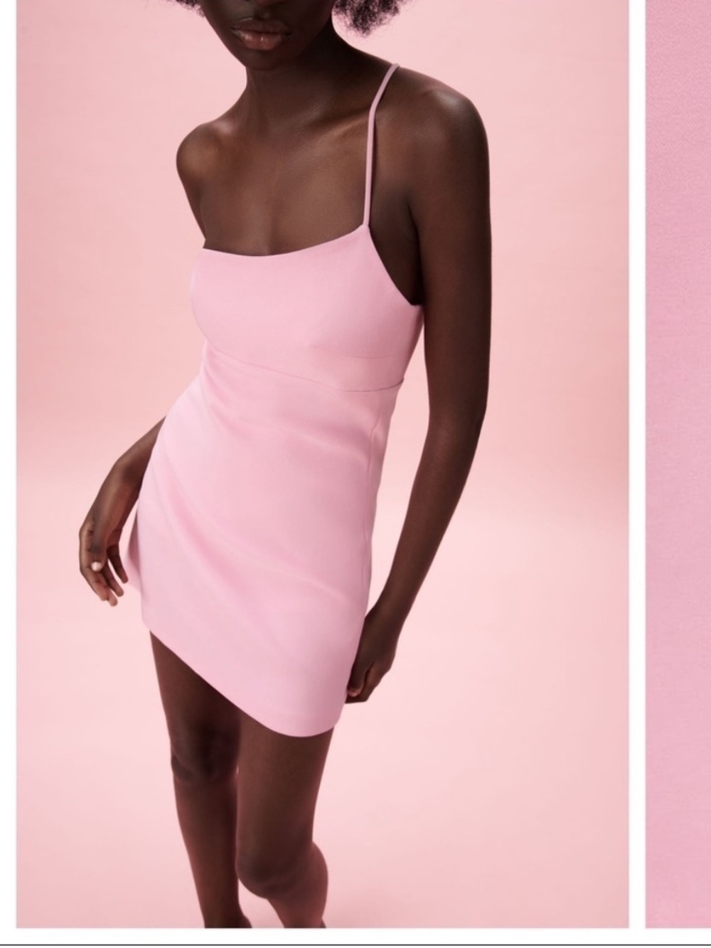 Zara Pink Asymmetrical Dress - Picture 3 of 9